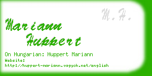 mariann huppert business card